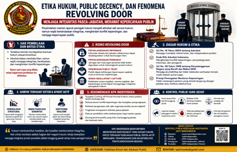 OPINI HUKUM (LEGAL OPINION): KONTROL PUBLIK KEBIJAKAN INDEPENDEN (KPK INDEPENDEN).