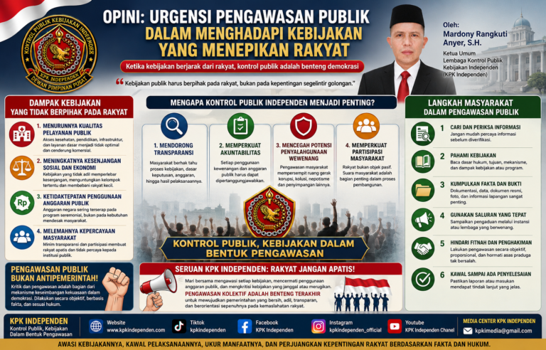 OPINI | URGENSI PENGAWASAN PUBLIK DALAM MENGHADAPI KEBIJAKAN YANG MENEPikan KEPENTINGAN RAKYAT