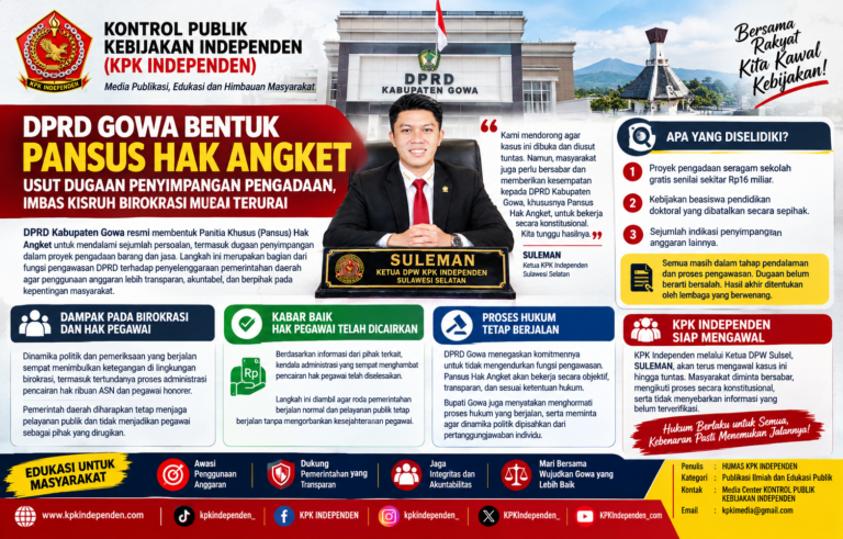 DPRD Gowa Bentuk Pansus Hak Angket, Pengawasan Dugaan Penyimpangan Pengadaan Berlanjut.