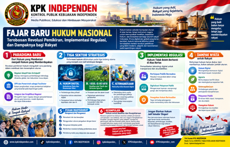 FAJAR BARU HUKUM NASIONAL: TEROBOSAN REVOLUSI PEMIKIRAN, IMPLEMENTASI REGULASI, DAN DAMPAKNYA BAGI RAKYAT.