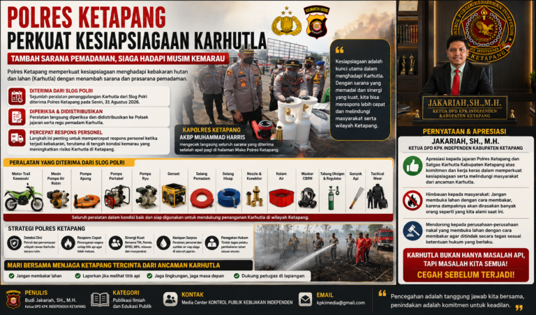 Polres Ketapang Perkuat Kesiapsiagaan Karhutla, Sarana Pemadaman dari Slog Polri Langsung Didistribusikan