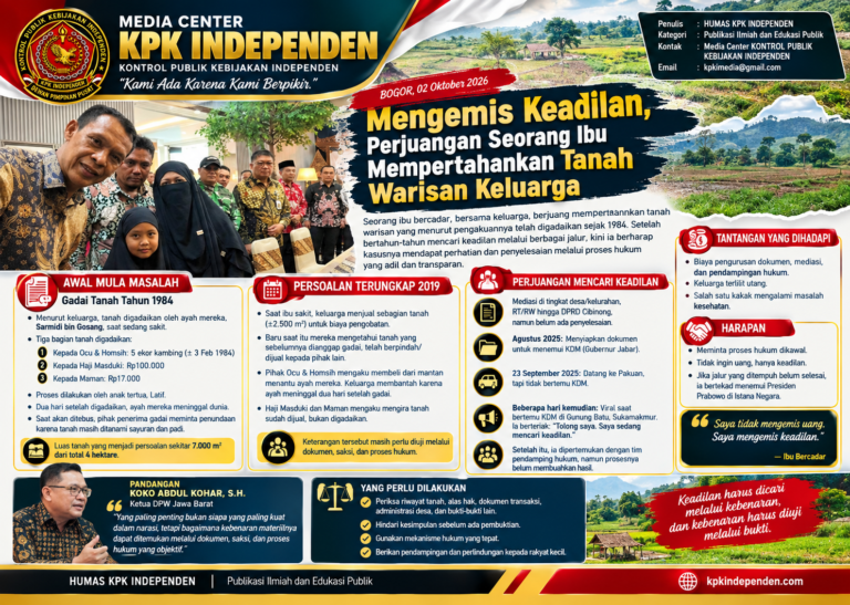 Mengemis Keadilan,Perjuangan Seorang Ibu Mempertahankan Tanah Warisan Keluarga
