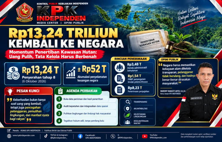Rp52 Triliun Diselamatkan Negara: Momentum Membongkar Kelemahan Tata Kelola Hutan dan Memulihkan Hak Rakyat.